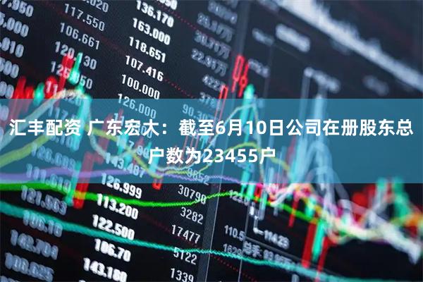汇丰配资 广东宏大：截至6月10日公司在册股东总户数为23455户