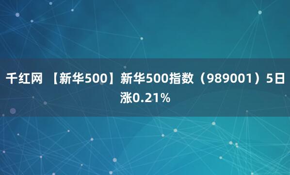 千红网 【新华500】新华500指数（989001）5日涨0.21%